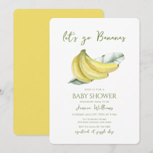 Invitation Fête de Bébé aux Feuilles Jaunes Allons Bananas