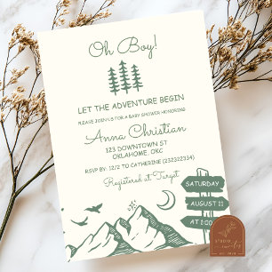 Invitation Fête de Bébé Aventure Fantaisiste Dessinée à la Ma
