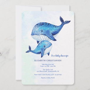 Invitation Fête de bébé Baleine de rêve