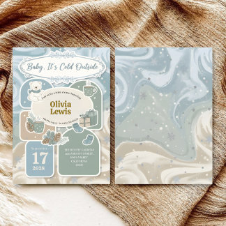 Invitation Fête de bébé "Bébé, il fait froid dehors" Cozy Win