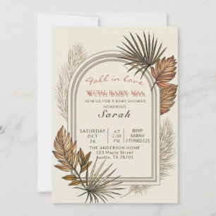 Invitation Fête de Bébé Bohème avec Palmiers Séchés et Herbe 