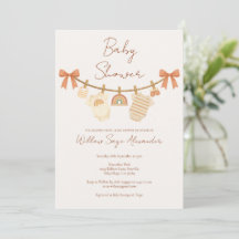 Fête de bébé Bohème Neutre sur une corde à linge