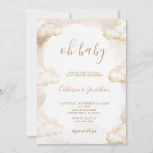 Invitation Fête de bébé Bohème Oh Bébé Nuage Genre Neutre