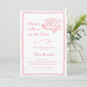 Invitation Fête de bébé Bun rose au four