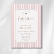 Fête de bébé cadre oré whimsique rayure rose