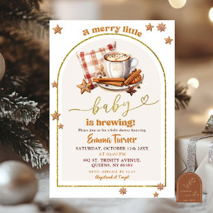 Invitation Fête de Bébé Café d'Hiver Merry Little