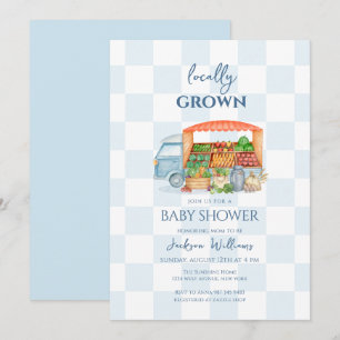 Invitation Fête de Bébé Camion de Légumes Cultivés Localement