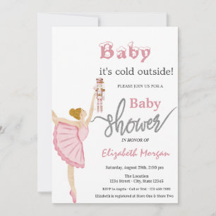 Invitation Fête de bébé Casse-Noisette Ballerine Aquarelle Ro