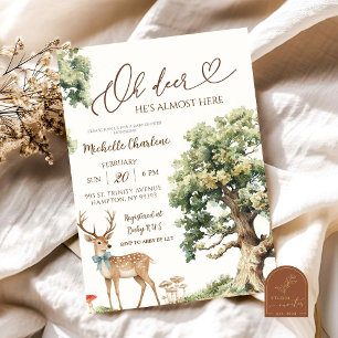 Invitation Fête de Bébé Cerf de la Forêt Enchantée