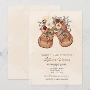 Invitation Fête de bébé chaussures personnalisables éditable