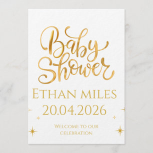Invitation Fête de bébé chrétienne Nom personnalisé et date