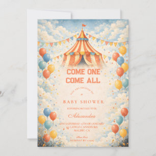 Invitation Fête de Bébé Cirque Venez Tous