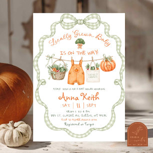 Invitation Fête de bébé Citrouille d'automne cultivée localem