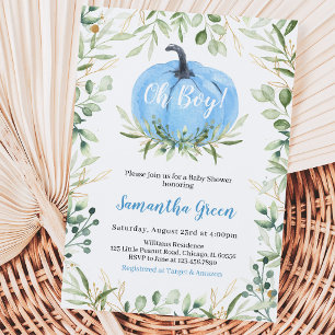 Invitation Fête de bébé citrouille verdure