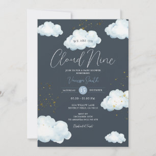 Invitation Fête de bébé Cloud Nine Neutre Petit Nuage