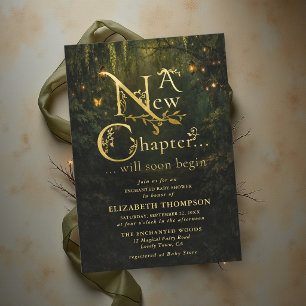 Invitation Fête de Bébé Conte de Fées Forêt Enchantée Nouveau