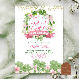 Invitation Fête de Bébé Coquette Arc-en-ciel Saint-Patrick