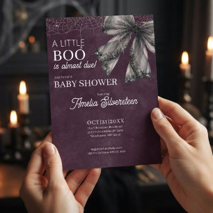 Invitation Fête de bébé Coquette Deep Plum Un petit Hou Baby