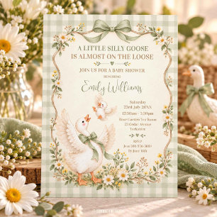 Invitation Fête de Bébé Coquette Genre Neutre Silly Goose