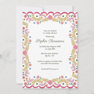 Invitation Fête de bébé Cottagecore Colorée