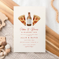 Fête de bébé couple décontractée Pizza & Bière Cou