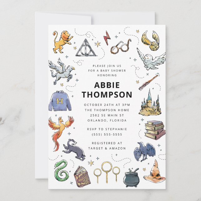 Invitation Fête de Bébé de l'icône Harry Potter (Devant)