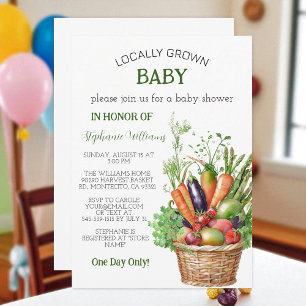 Invitation Fête de bébé de marché fermier Locally Grown Baby