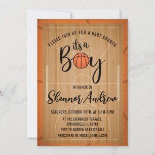 Invitation Fête de bébé de sport de basketball numérique pers