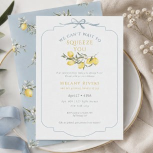 Invitation Fête de Bébé Dusty Blue On Ne Peut Pas Attendre De