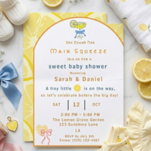 Invitation Fête de Bébé Élégante et Virale Lemon Squeeze