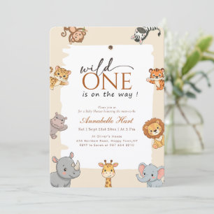 Invitation Fête de Bébé Faune et Flore Sauvage