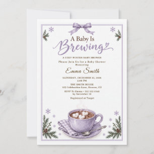 Invitation Fête de Bébé : Fête de Naissance au Chocolat Chaud
