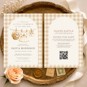 Invitation Fête de Bébé Fille au thème de Citrouille à Carrea