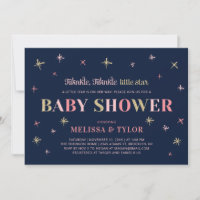 Fête de Bébé Fille Gold Twinkle Twinkle Little Sta