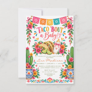 Invitation Fête de Bébé Fille Mexicaine Taco 'bout A Baby Gir
