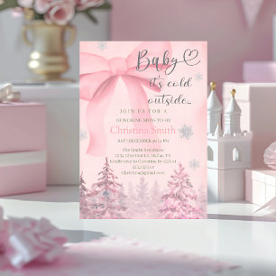 Invitation Fête de Bébé Flocon de Neige Charmant pour Votre B