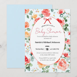 Invitation Fête de bébé Floral Dream