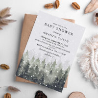 Fête de Bébé Forêt Enneigée Merveilleux Hiver