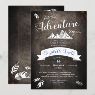 Invitation Fête de bébé garçon aventure rustique