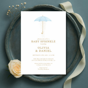 Invitation Fête de bébé garçon Baby Sprinkle Bleu