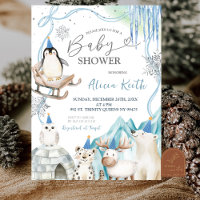 Fête de bébé garçon hiver animaux arctiques