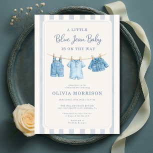 Invitation Fête de bébé garçon Jean Bleu Baby
