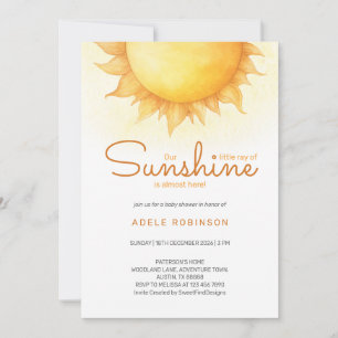 Invitation Fête de Bébé Garçon Petit Soleil
