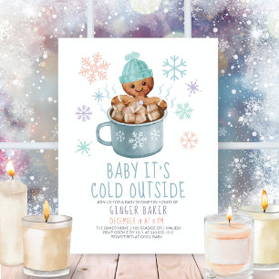 Invitation Fête de bébé garçons 'Bébé c'est froid, biscuits e