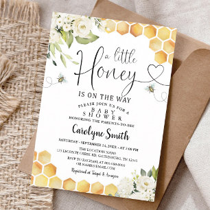 Invitation Fête de Bébé Genre Neutre Abeille Un Petit Miel