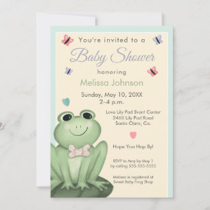 Invitation Fête de Bébé Grenouille à la Crème de Menthe Fanta