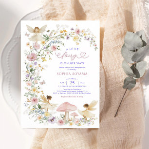 Invitation Fête de Bébé Jardin de Fées Fleur des Champs Paste