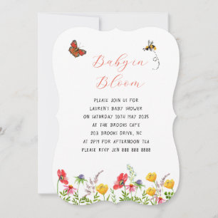Invitation Fête de bébé Jardin Floral Baby in Bloom