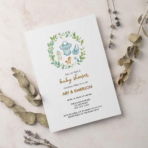Invitation Fête de Bébé Jouets Vintage Unisexe