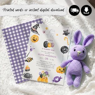 Invitation Fête de bébé Little Boo presque arrivée pour Hallo